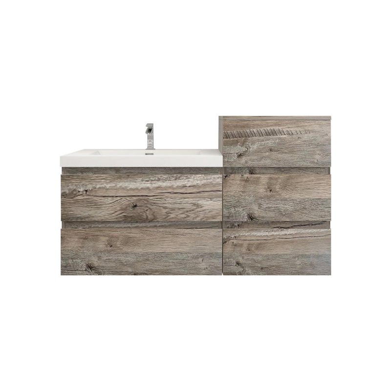 Moreno Bailey 49'' Single Bathroom Vanity with Acrylic Top, Natural Wood