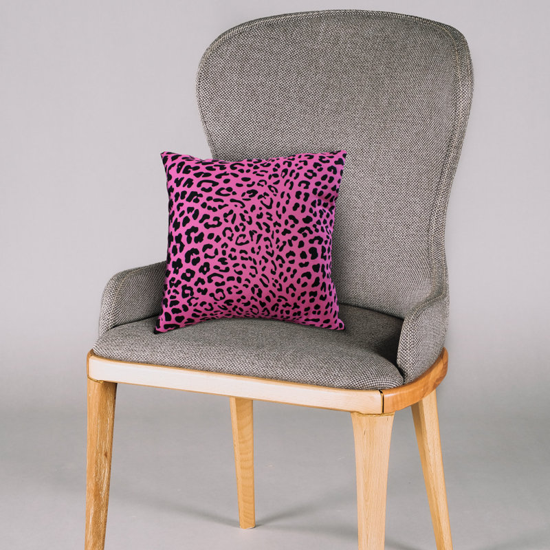 Animal Print Reversible Throw Pillow, Pink