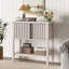 Console de 31,5 po avec portes coulissantes et tablette de rangement pour le couloir, le salon ou le bureau, beige-132662977-132662981-132662979