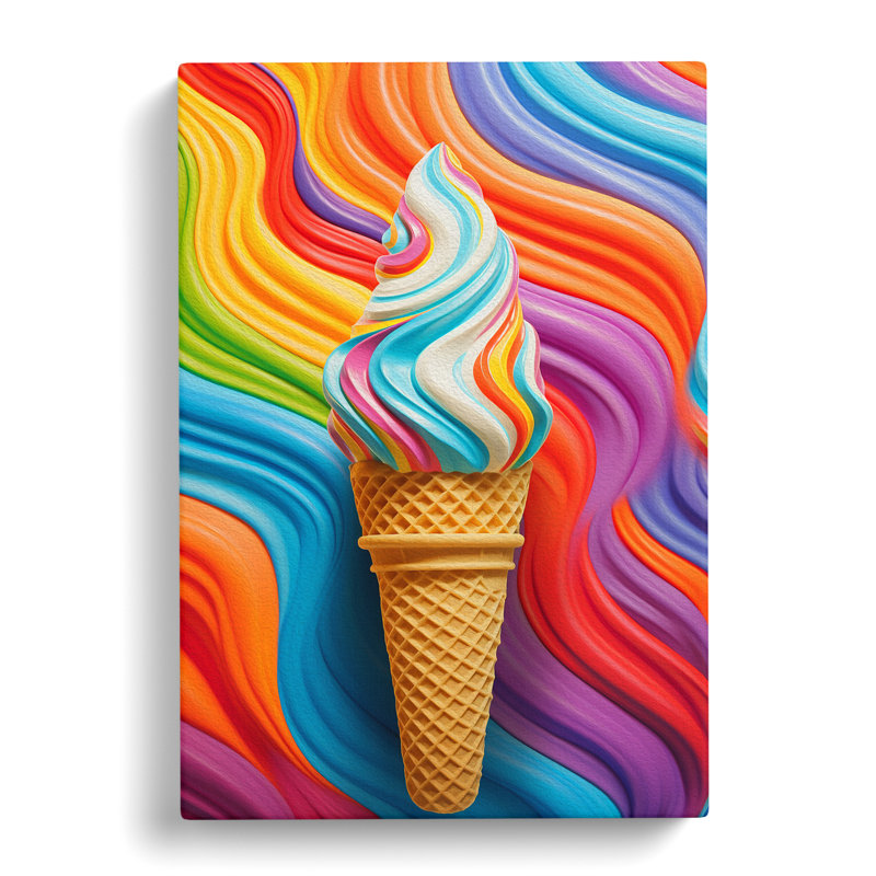 Ice Cream Op - Wrapped Canvas, 76cm H x 50cm W x 3cm D
