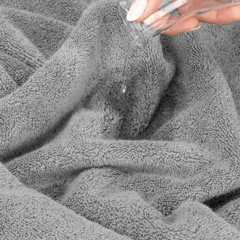Maleigh 100% Cotton Soft Absorbent 4 Piece Washcloths Set, Rockridge Gray