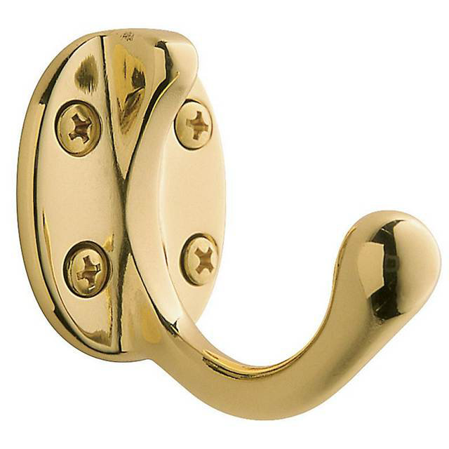 Costume Wall Hook, Non-lacquered Brass