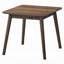 Table de bout latérale Fexy, plateau carré de 24 pouces avec pieds en angle, brun noyer