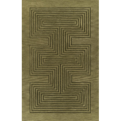 Orlie Copper Hand-Tufted Geometric Wool Rug