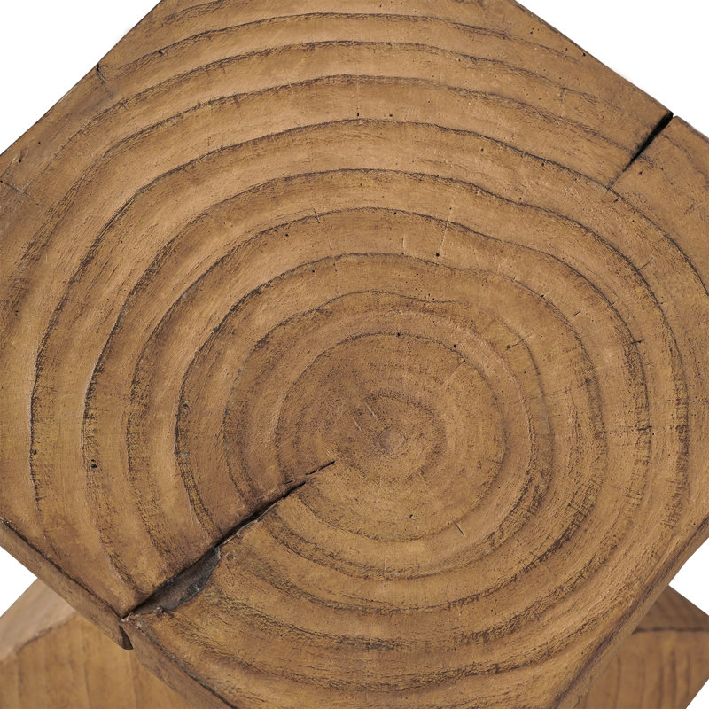 Faux Wood 11.8” End Table Coffee Table Tan