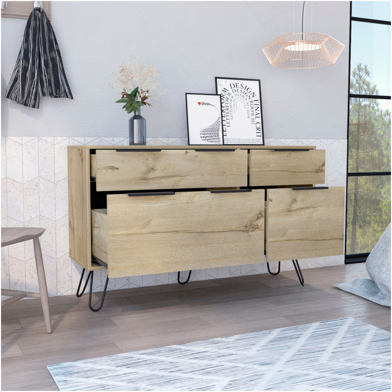 Commode double Skyoner, chambre à coucher, chêne clair