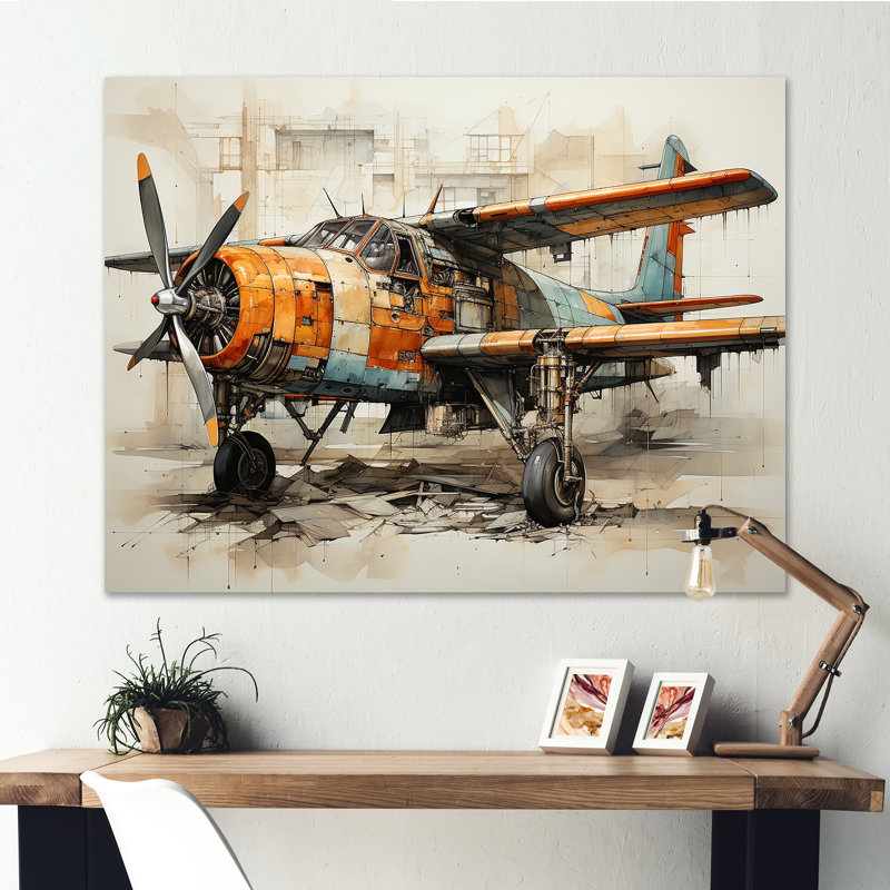 «Industrial Plane Essence I», reproduction sur toile, H 24 po x l 32 po x P 1 po, Toile tendue