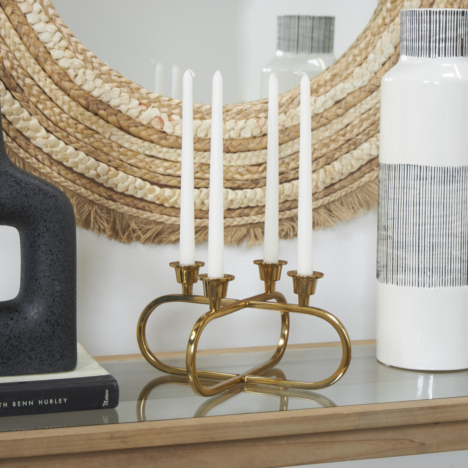 Aluminum Candelabra, Gold