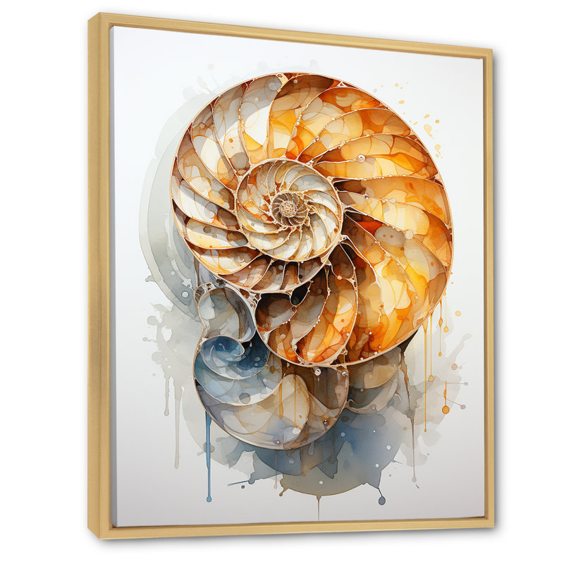 Golden Sea Sheel Spiral I, Cadre naturel flottant, H 40 po x l 30 po x P 1,5 po