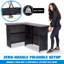 GoBar Portable Double Bar Table Set with Multi-Colour LED Lights - Mobile Bartender Station