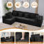 Canapé modulaire surdimensionné en forme de L de 138 po en chenille désossée de 138 po, canapé modulaire surélevé de coin à siège profond modulaire à 5 places, sans assemblage-1386627172
