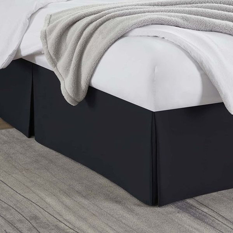 Luxury Pleated 14" Bed Skirt, Black, Full XL