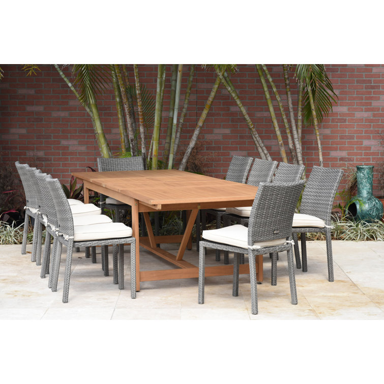 Anautica 118.6'' Rectangular 10 - Person Outdoor Dining Set with Cushions