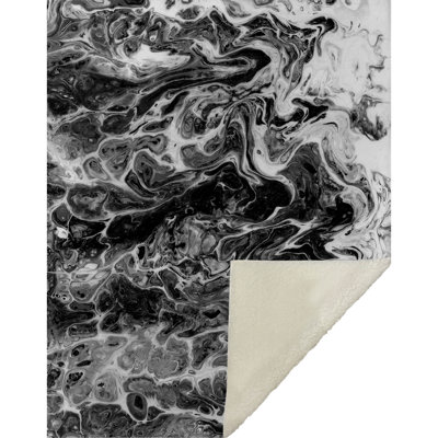 One Pixie Street Black 50" x 70" Sherpa Throw Blanket, Black