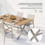 Table de salle à manger d'extérieur résistante aux intempéries avec pieds en forme de X