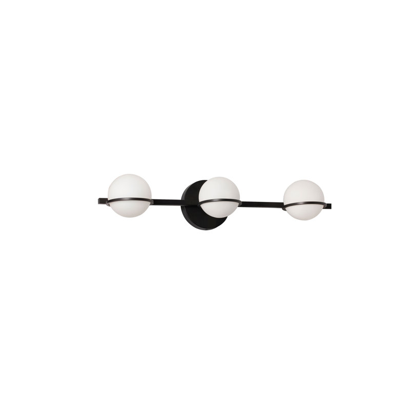 Barre d'éclairage de salle de bain 3 lumières Sofia, Noir mat