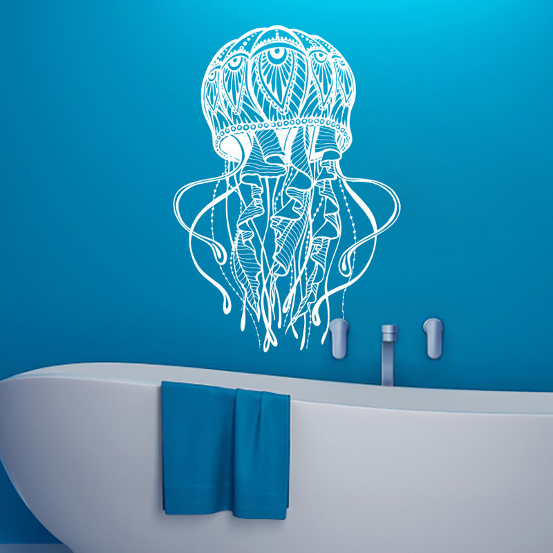 Décalcomanie murale jellyfish Manila, Blanc