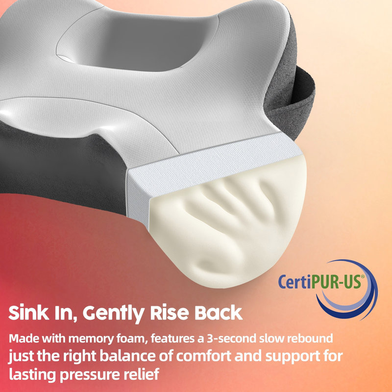 Memory Foam Soft Medium Support Pillow, Black