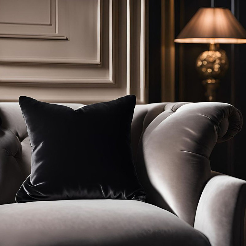 Coussin Plutus, Carrée, H 18 po x l 18 po, Noir, noir, noir, noir