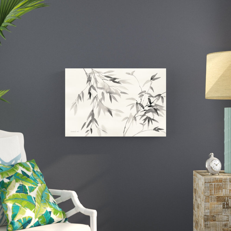 «Bamboo Leaves II» par Danhui Nai, reproduction d'art sur toile tendue, H 20 po x l 30 po