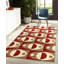 Tapis rouge à motif abstrait Jep