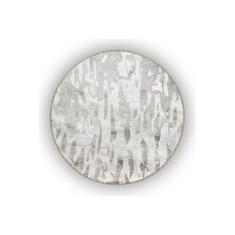 Beige Gray Themed Abstract Patterned Creative Modern Decorative Carpet, Rectangle 4'8" x 6'7"