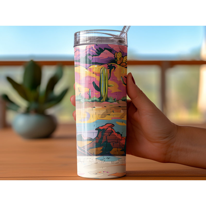 Choose Handmade Tumblers 591ml Vacuum Insulated Stainless Steel (18/8) Travel Tumbler with Straw