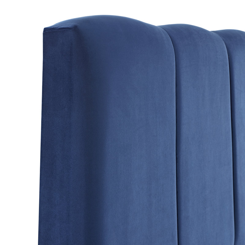 Hockenberry Upholstered Bed, Single (3'), Plush Marine