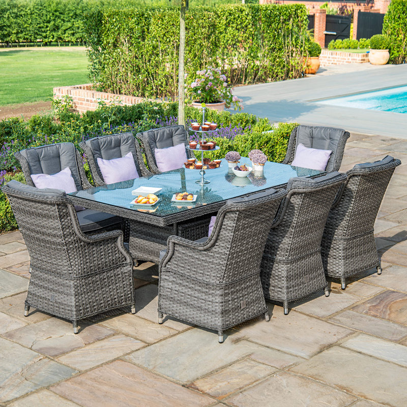 Mitcheldean 8 Seat Rectangular Rattan Dining Set