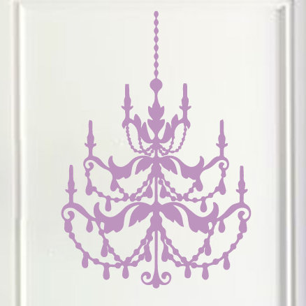 Décalcomanie murale lustre française, Lilas, H 24 po x l 16 po x P 0,01 po