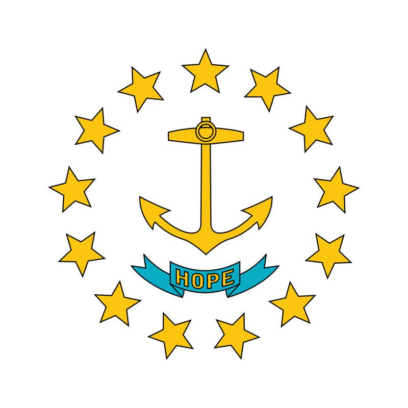 Rhode Island, H 20 po x l 20 po