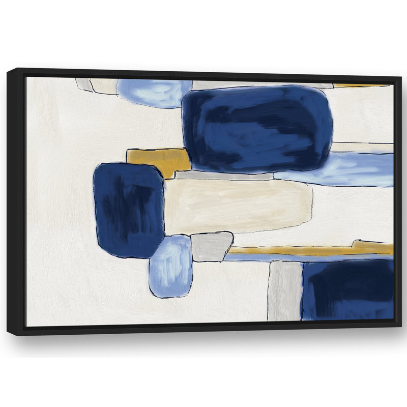 « abstract square », impression sur toile, H 25,75 po x l 37,75 po, Impression encadrée, Noir