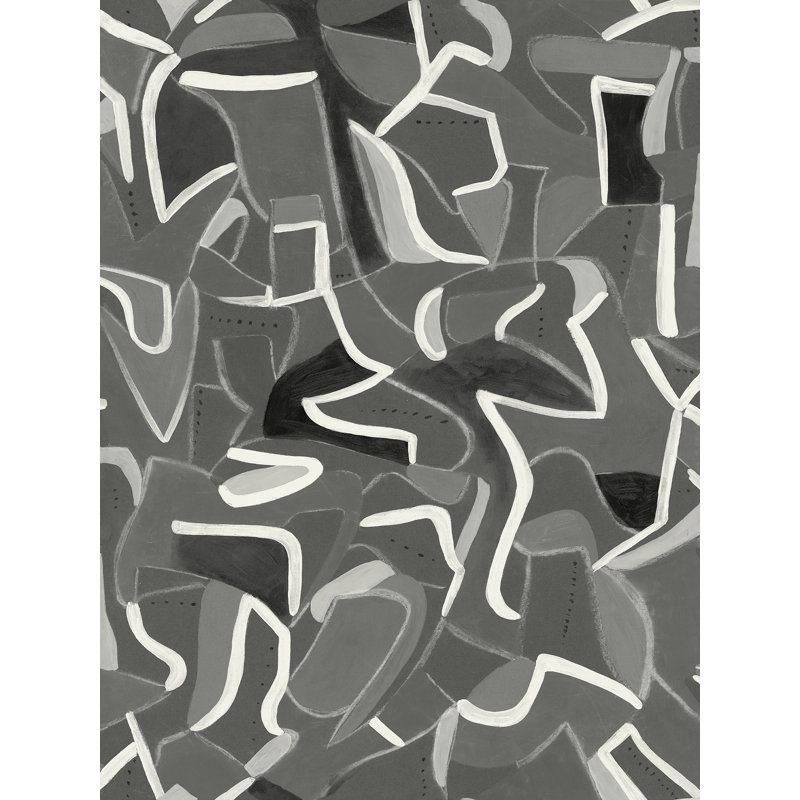 10m x 60cm Jigsaw Wallpaper Roll, Grey/Black