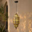 Grand luminaire suspendu de 23 pouces de hauteur, lumière carrée ajourée de style baroque pour patio, cour, porche, cour, décor de jardin