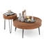 Ensemble de 2 tables basses rondes en bois massif