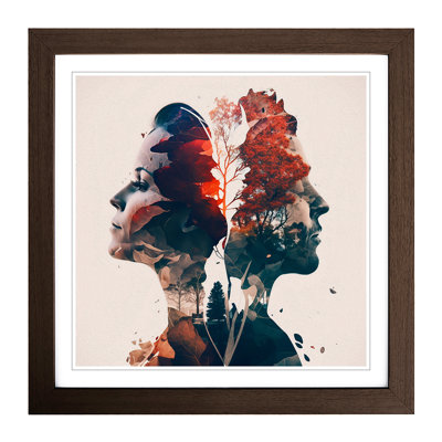 Lovers Double Exposure - Framed Print