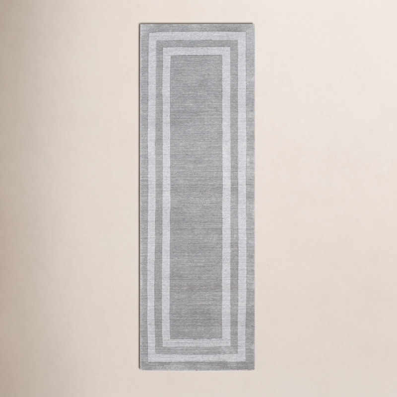Pierson Handmade Tufted Medium Gray Rug, Runner 2'6" x 8'