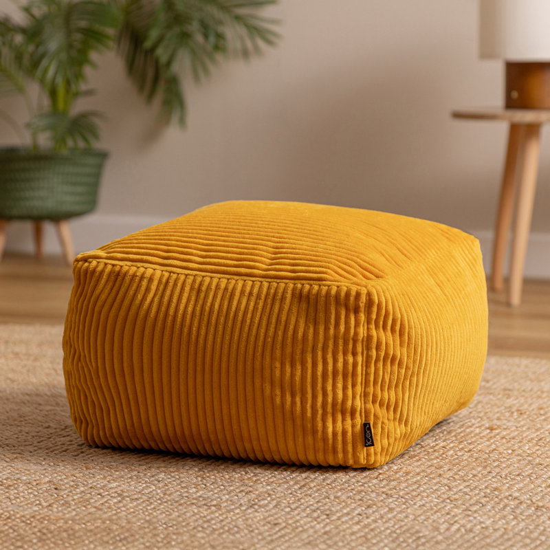 Soul 40Cm Square Pouffe Ottoman, Ochre Yellow