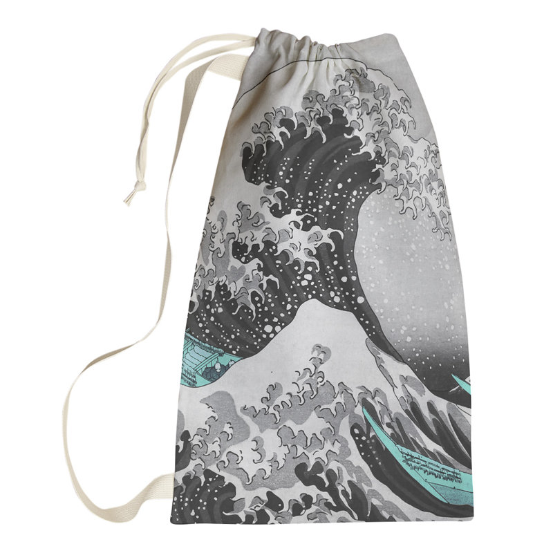 Sac à lessive The Great Wave, Grand (H 76,5 po x l 29,5 po x 1,5 po), gris