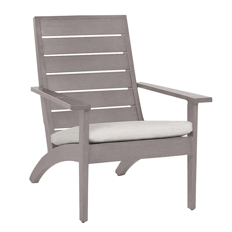 Kennebunkport Aluminum Adirondack Chair - Oyster, Oyster, No Welt, Natural White