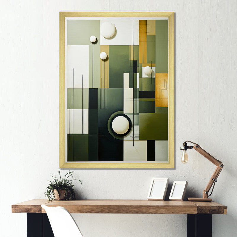 Jaimmie " Golf Harmonious Collage I ", Gold Picture Framed, 20" H x 12" W x 1" D