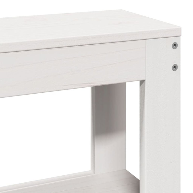 Solid Wood Bed, Small Double (4'), White