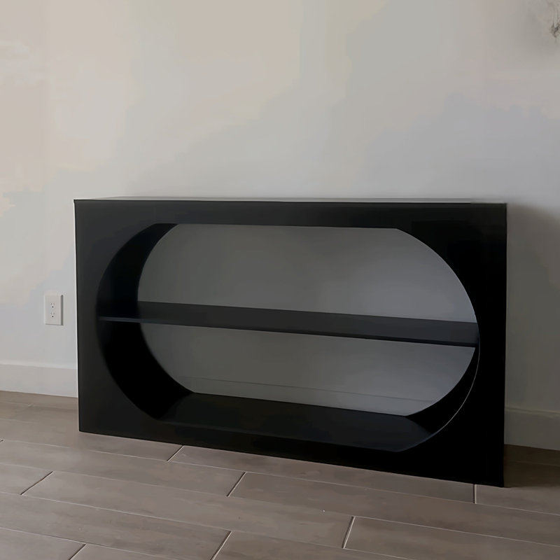 Nordic style simple black console table, 33.5" H x 70.9" W x 13.8" D