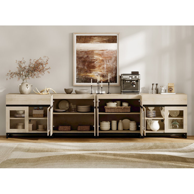 4 In 1 Dresser With Glass Doors And 2 Drawers, Modern Chest Of Drawers With Adjustable Shelf And Metal Base, Closet Organizers And Storage Cabinet For Bedroom