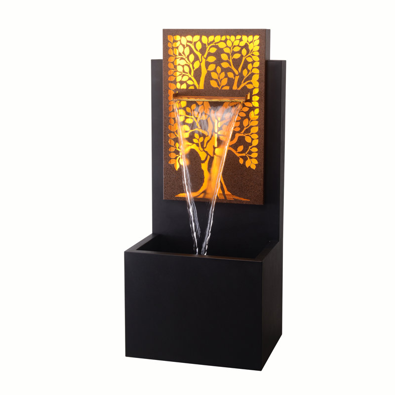 Outdoor Waterfall Fountain with Lights