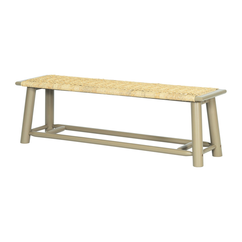 59 Inch Indoor And Covered Outdoor Bench, Modern Style, Seating, Solid Wood Legs, Easy To Move Comfortable, Gold