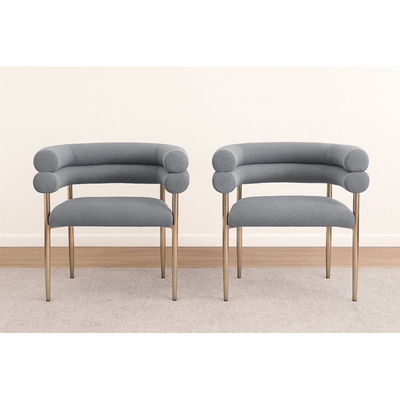 Chaise d'appoint Chousein Boucle , Gris foncé