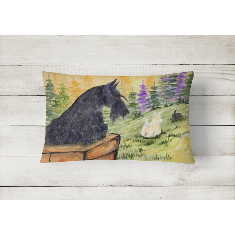 Coussin décoratif intérieur/extérieur terrier écossais