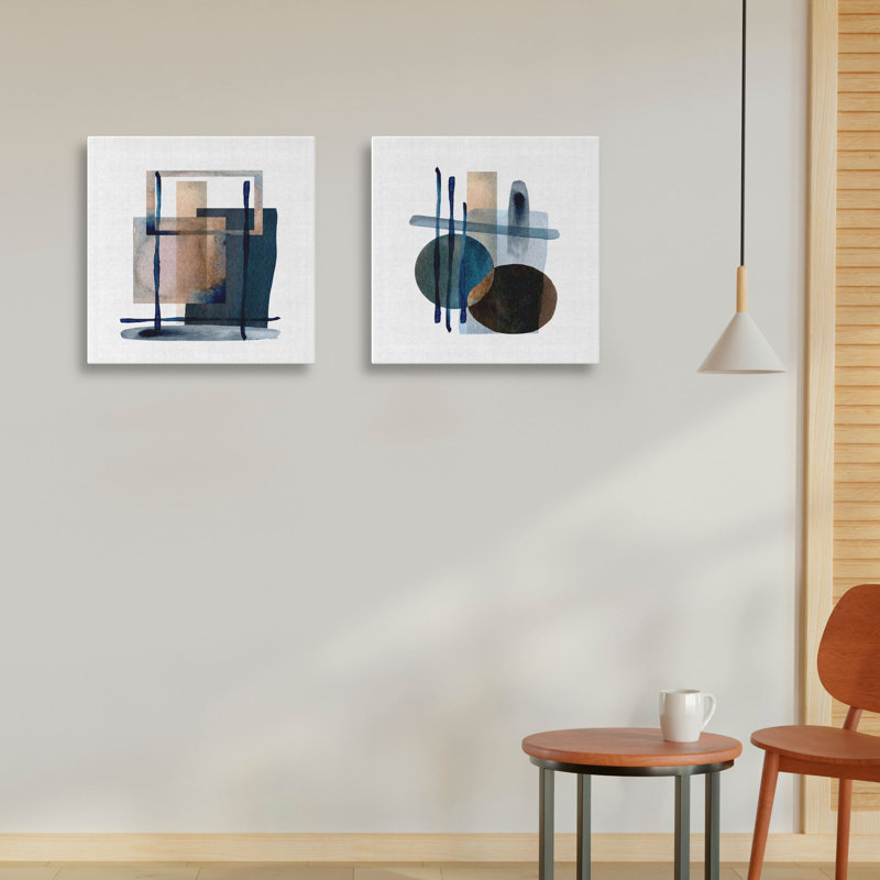 Élégantes toiles décoratives (2 pièces) de 15,8 po x 15,8 po chacune | 100% toile avec cadre 100% bois | Parfait pour la décoration de salon ou de chambre à coucher, art accrocheur pour les espaces modernes