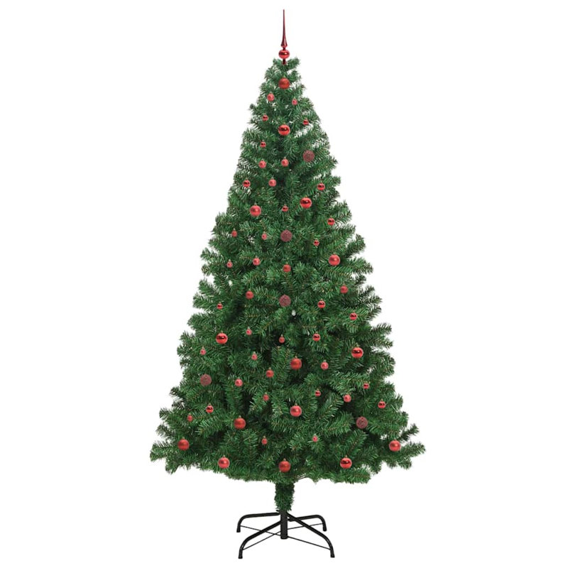 vidaXL Artificial Christmas Tree with 150 LEDs with Stand Green, 7.87 ft